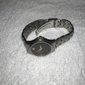 Mens Merona Round BLACK‎ Face Watch Untested